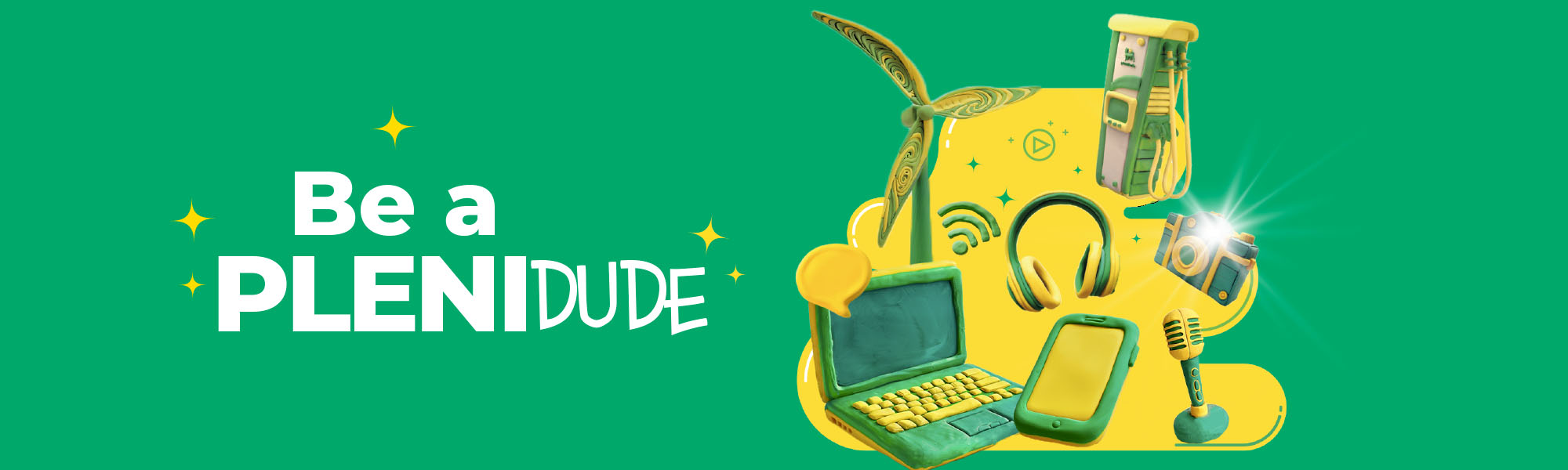 grafica su sfondo verde con strumenti tecnologici