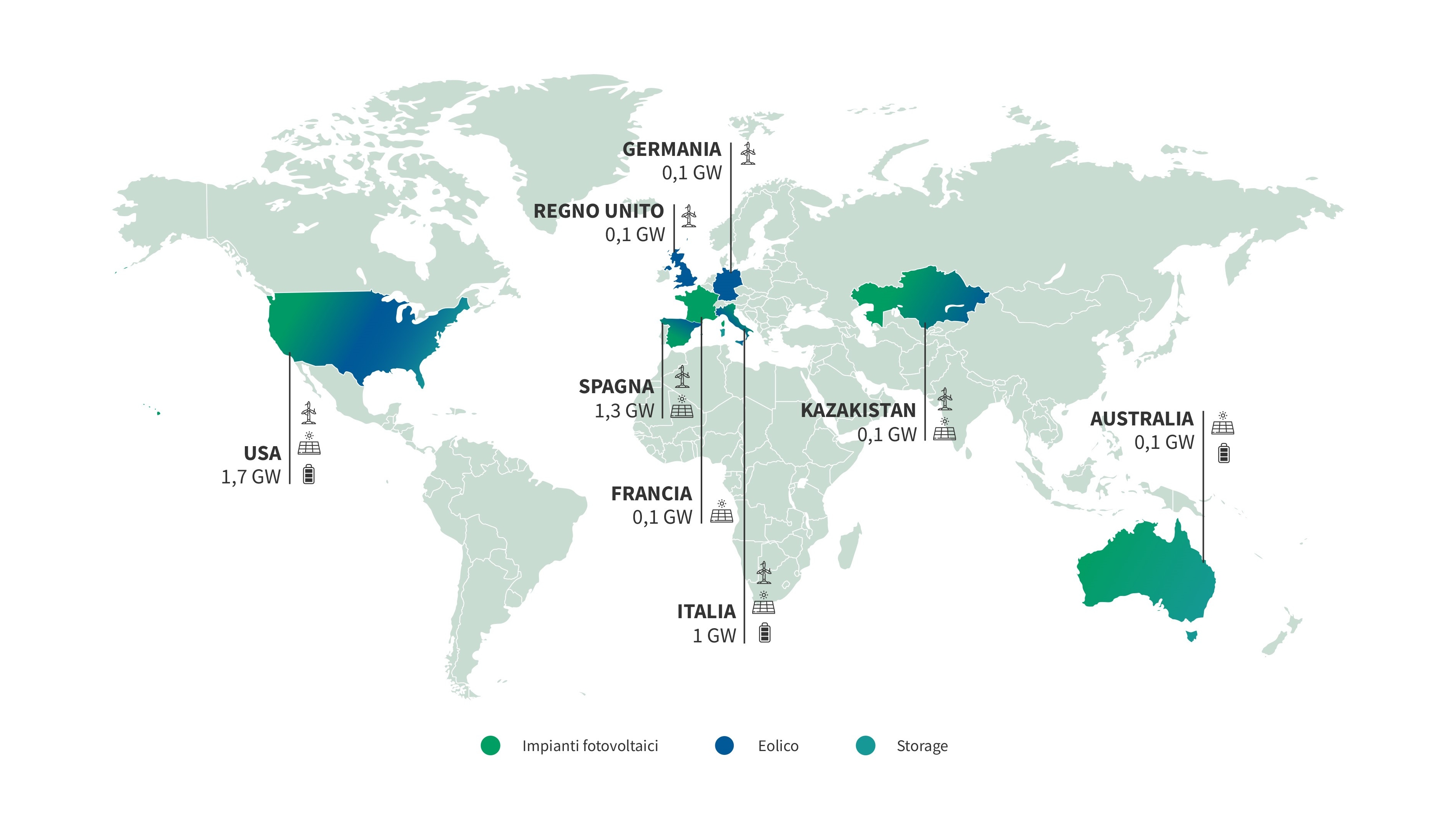 mappa degli impianti rinnovabili a livello internazionale