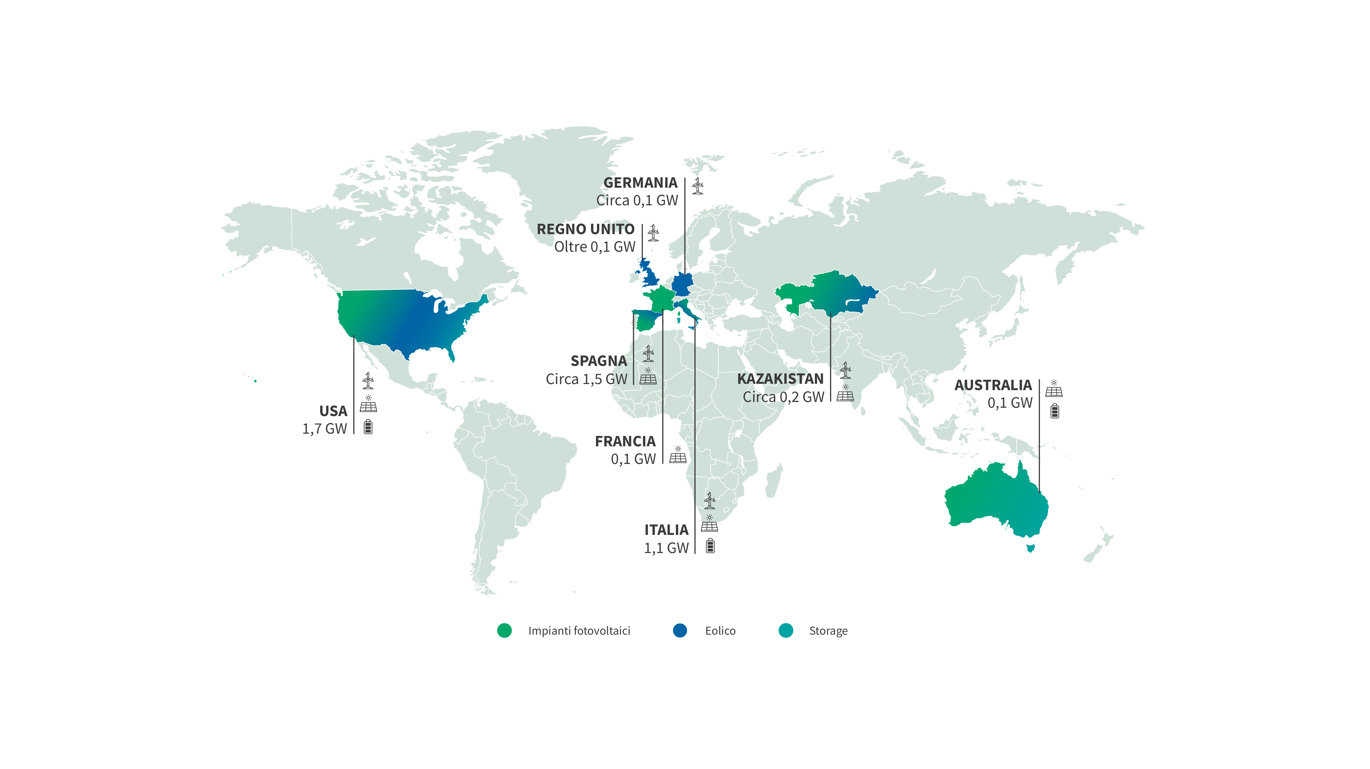 mappa degli impianti rinnovabili a livello internazionale