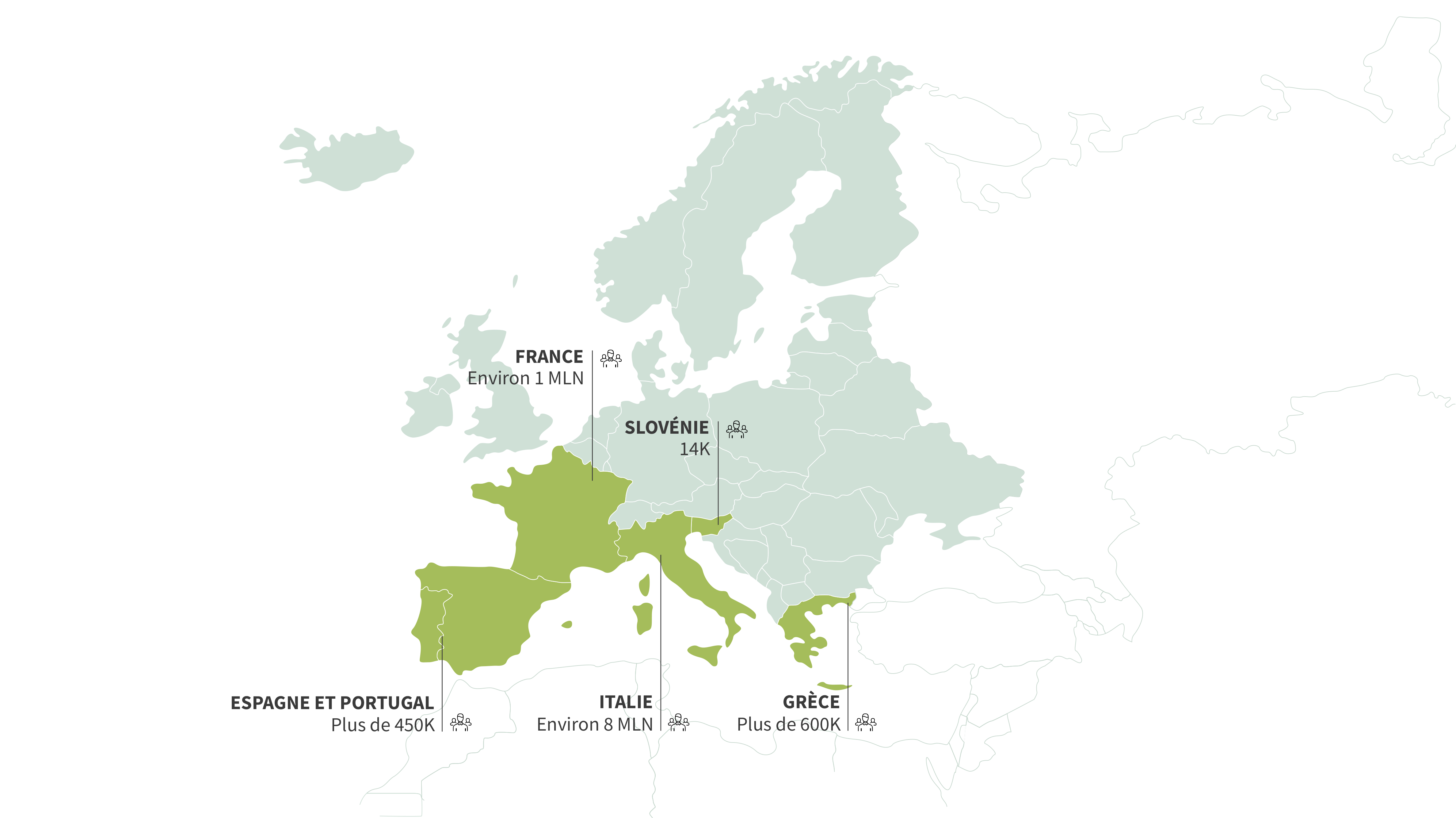 Carte avec les solutions retail dans le monde